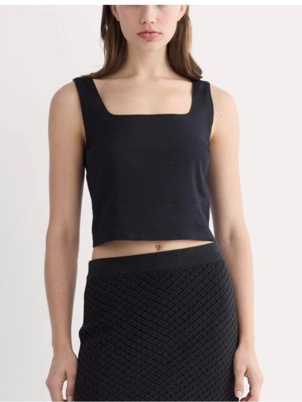 EVERLANE NWOT -Square-Neck Tank in Stretch Linen - 2
